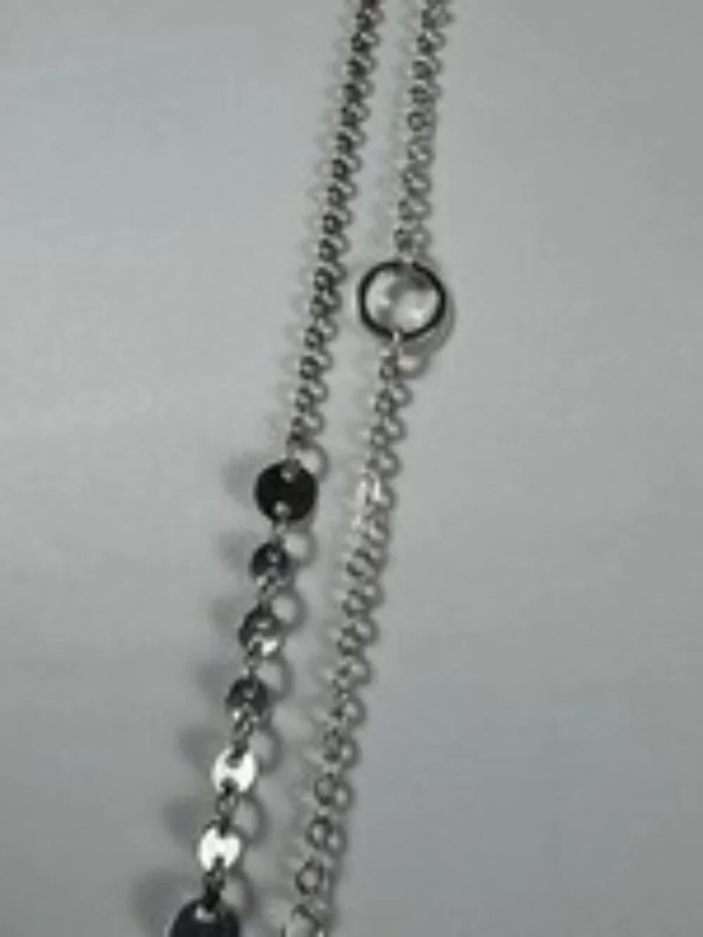 Vintage Y2K Silver Chain Necklace Layered Hearts Hammered Teardrop Dangle 38
